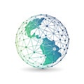 Stylized Digital Globe Logo Featuring Interconnected Elements: A Modern Symbol of Global Connectivity Royalty Free Stock Photo