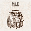 Digital detailed line art milk