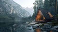 A digital detox cabin in a remote location, designed for reconnection with nature, without sacrificing essential tech