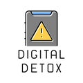 digital detox color icon vector illustration Royalty Free Stock Photo