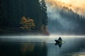 Fishing in the rays of the setting sun.