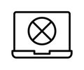 Digital detox flat line icon. Digital addiction problem. Healthy lifestyle, Going offline, No Phone. Outline sign for