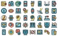 Digital detox icons set vector flat Royalty Free Stock Photo