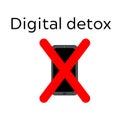 Digital Detox. Mobile Phone not available. Vector Illustration Royalty Free Stock Photo