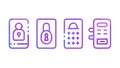 Digital Device Security Access Control Icon Set, vector design Generative AI Royalty Free Stock Photo