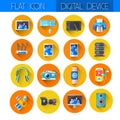 Digital Devices Icon Set Collection Royalty Free Stock Photo
