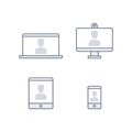 Digital devices icon set isolated on white background Royalty Free Stock Photo