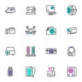 Digital devices line icons set Royalty Free Stock Photo