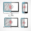 Digital Devices Set Royalty Free Stock Photo