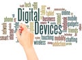 Digital Devices word cloud hand writing concept Royalty Free Stock Photo
