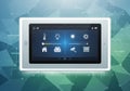 A digital display panel resembling a tablet, showcasing smart home Royalty Free Stock Photo