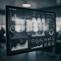 A digital display screen presenting various key performance indicator (KPI) data Royalty Free Stock Photo