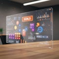 A digital display showcasing various data analytics and performance metrics, Royalty Free Stock Photo