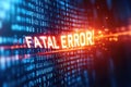Digital Display Showing Fatal Error Message During Computer System Failure Royalty Free Stock Photo