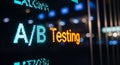 Digital display shows a b testing technology for business analysis Royalty Free Stock Photo