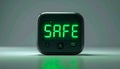 Digital Display Shows Green Safe Status Royalty Free Stock Photo