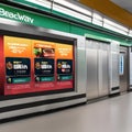 A digital display in a subway station with customizable ad space1