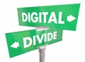 Digital Divide Internet Access Separation Two Signs 3d Illustration Royalty Free Stock Photo
