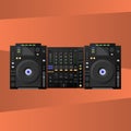 Digital DJ deck, mixer. Vector