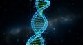 Digital DNA Helix with Binary Code, Futuristic Genetic Engineering and Biotech Concept Royalty Free Stock Photo