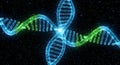 Digital DNA Helix with Binary Code, Genetic Science and Biotechnology Concept Royalty Free Stock Photo