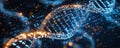 Digital DNA helix with binary code representing genetic data Royalty Free Stock Photo