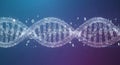Digital dna helix constructed from binary code and financial symbols on blue background Royalty Free Stock Photo