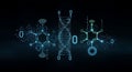 Digital DNA Molecule Science Concepts Data Flow and Binary Code Royalty Free Stock Photo
