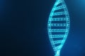 Digital DNA molecule, structure. Concept digital code human genome. DNA molecule with modified genes. DNA consisting Royalty Free Stock Photo