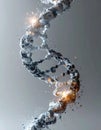Digital DNA Strand with Genetic Activation Royalty Free Stock Photo