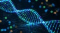 Digital DNA strand integrated with futuristic technology circuit design elements Royalty Free Stock Photo