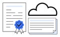 Digital Document Management and Cloud-Based Certification Concept Royalty Free Stock Photo