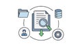Document Investigation and Data Management Workflow Concept Royalty Free Stock Photo