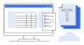 Digital Document Management With Task List and Data Table on Desktop Interface Royalty Free Stock Photo