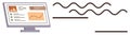 Digital Document Overview with Graphical Analysis and Curved Line Design Elements Royalty Free Stock Photo