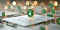 Digital documents secured by encrypted tokens and user icons