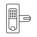 Digital Door Lock with Keypad and Handle Icon Royalty Free Stock Photo