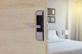 Digital door locking of hotel apartment or condominium. Royalty Free Stock Photo