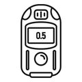 Digital dosimeter icon, outline style Royalty Free Stock Photo