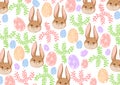 Easter rabbit with eggs pattern Royalty Free Stock Photo