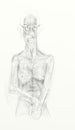 Digital drawing - pencil - vertical format, depicting naked human figures, melancholy, lonely. Minimalist and delicate tracing.