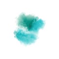 Digital drawing in shades of green and blue. Multi color paint spots isolated on white background. Abstract watercolor illustratio Royalty Free Stock Photo