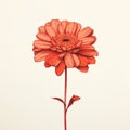 Realistic Red Gerbera Flower Illustration For Greeting Cards Royalty Free Stock Photo