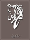 Digital drawing of tribal head horse silhouette, Royalty Free Stock Photo