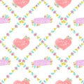 Digital drawn vintage seamless wall paper, retro pattern Royalty Free Stock Photo