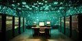 Digital Dreams A s room filled with the hum of data processing. Concept Technology, Data Processing, Artificial Intelligence,