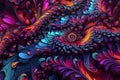 Digital Dreamscape with Fractal Patterns Royalty Free Stock Photo