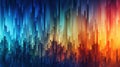 Digital Dreamscape: High-Definition Glitch Background Mural with Captivating Blue-to-Orange Saturated Color Gradient