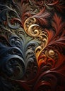 Digital Duality: A Vibrant Fusion of Gemini, Swirls, and Fractal