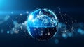 Digital Earth Globe with Network Connections, Cloud Computing, and Data Transfer Royalty Free Stock Photo